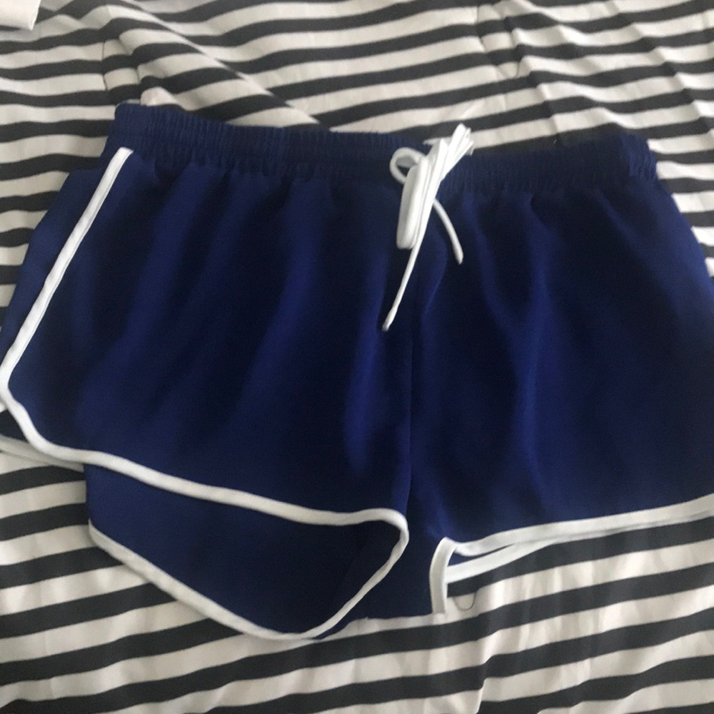 blue shorts